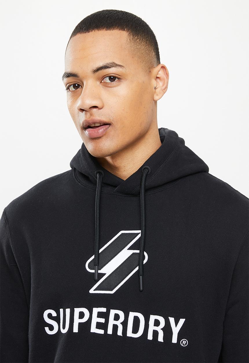 Superdry. - Code sl stacked apq hood - black