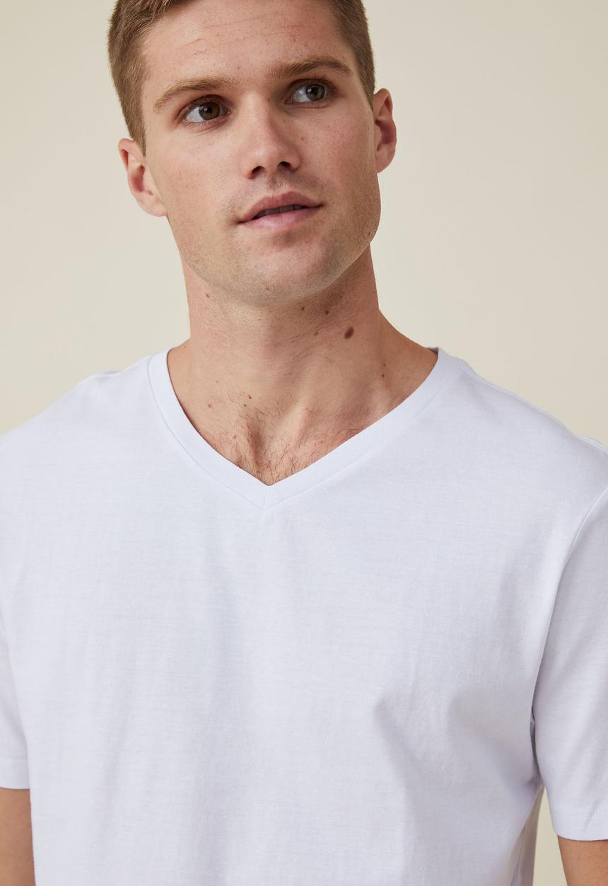 Cotton On - Organic v-neck t-shirt - white