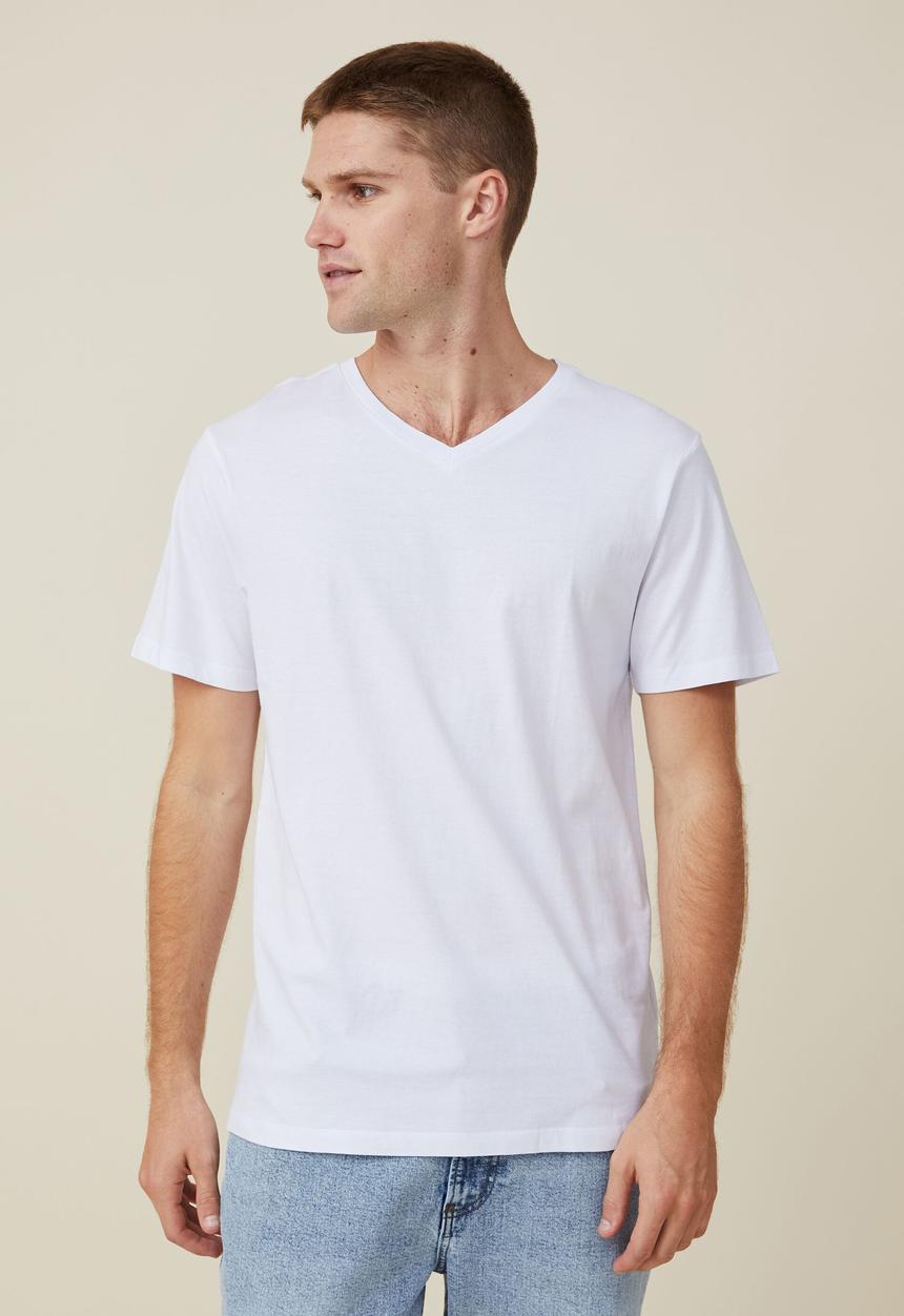 Cotton On - Organic v-neck t-shirt - white