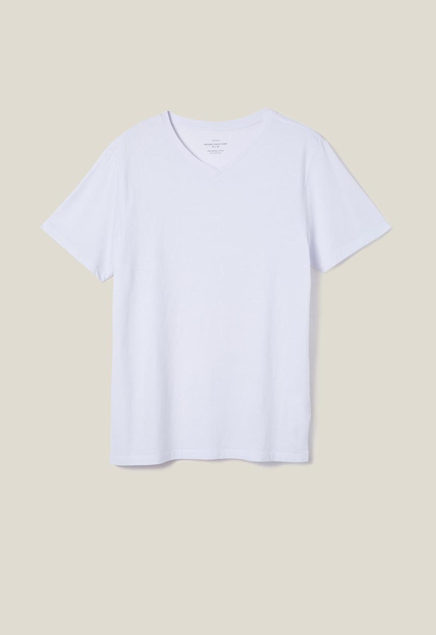 Cotton On - Organic v-neck t-shirt - white