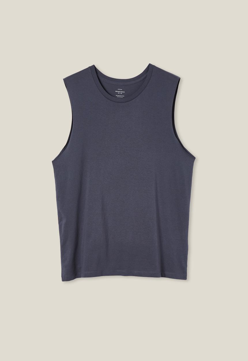 Cotton On - Organic muscle - dusty denim
