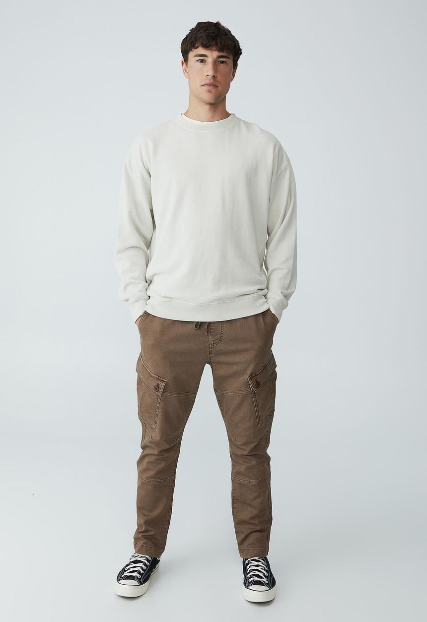 Cotton On - Military cargo pant - washed coffee