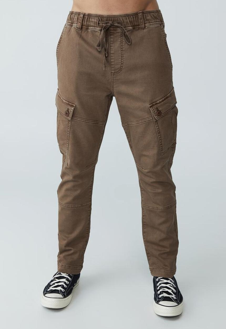 Cotton On - Military cargo pant - washed coffee