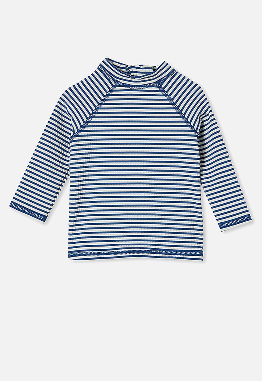 Cotton On - Freddie rash vest - petty blue/seersucker