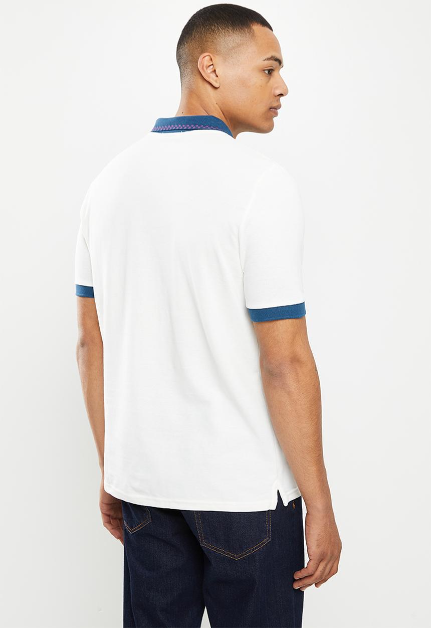 Ben Sherman - Colourblock rib polo - snow white 