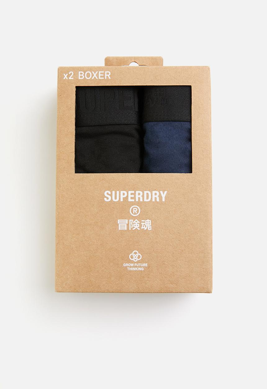Superdry. - Boxer offset double pack - black & navy
