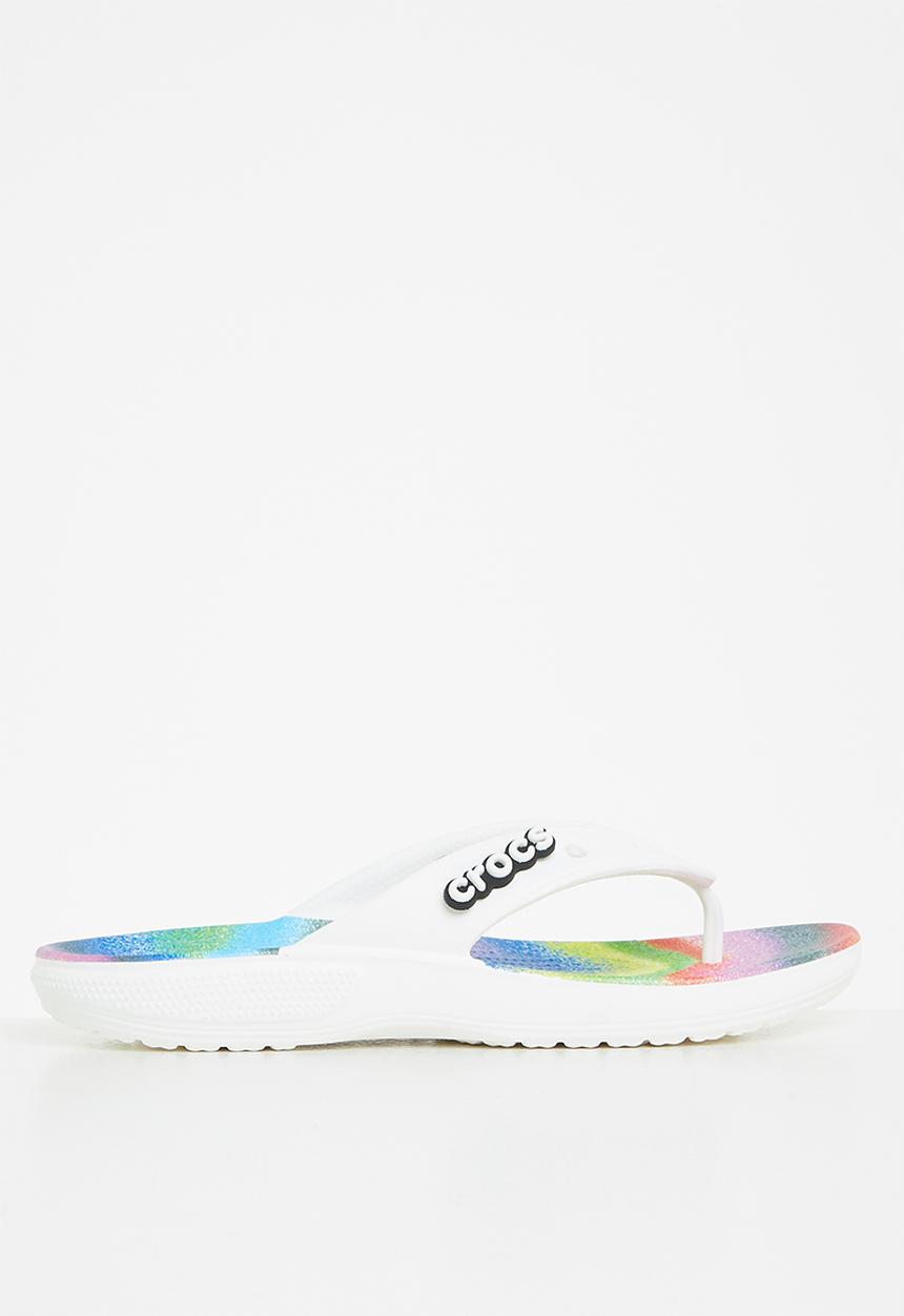Crocs - Classic crocs spray dye flip - white