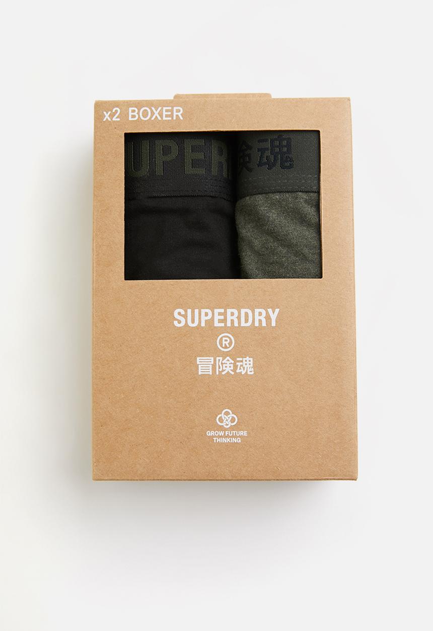 Superdry. - Boxer offset double pack - black & olive