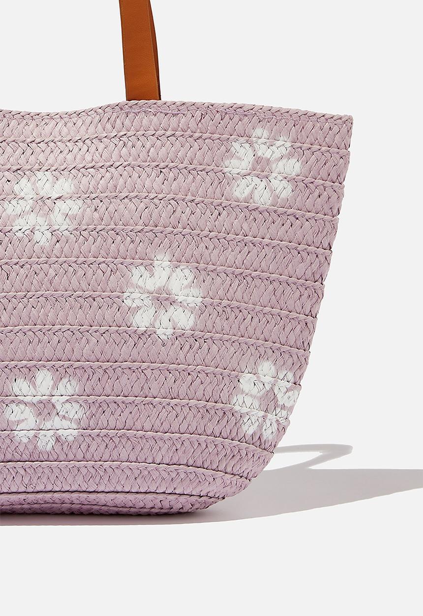 Cotton On - Beach basket bag - purple paradise/daisy