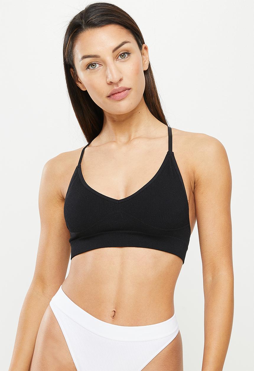 Cotton On - Longline seamless bralette 2pk - white & black