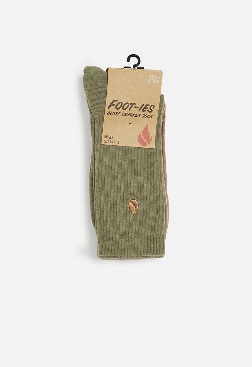 Foot-ies - Blaze 2 pack socks - forest & cream
