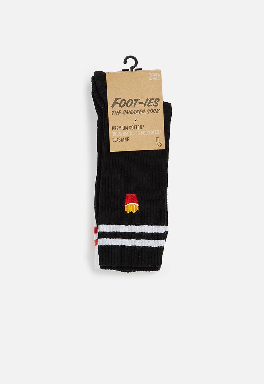 Foot-ies - Fast food socks - white & black