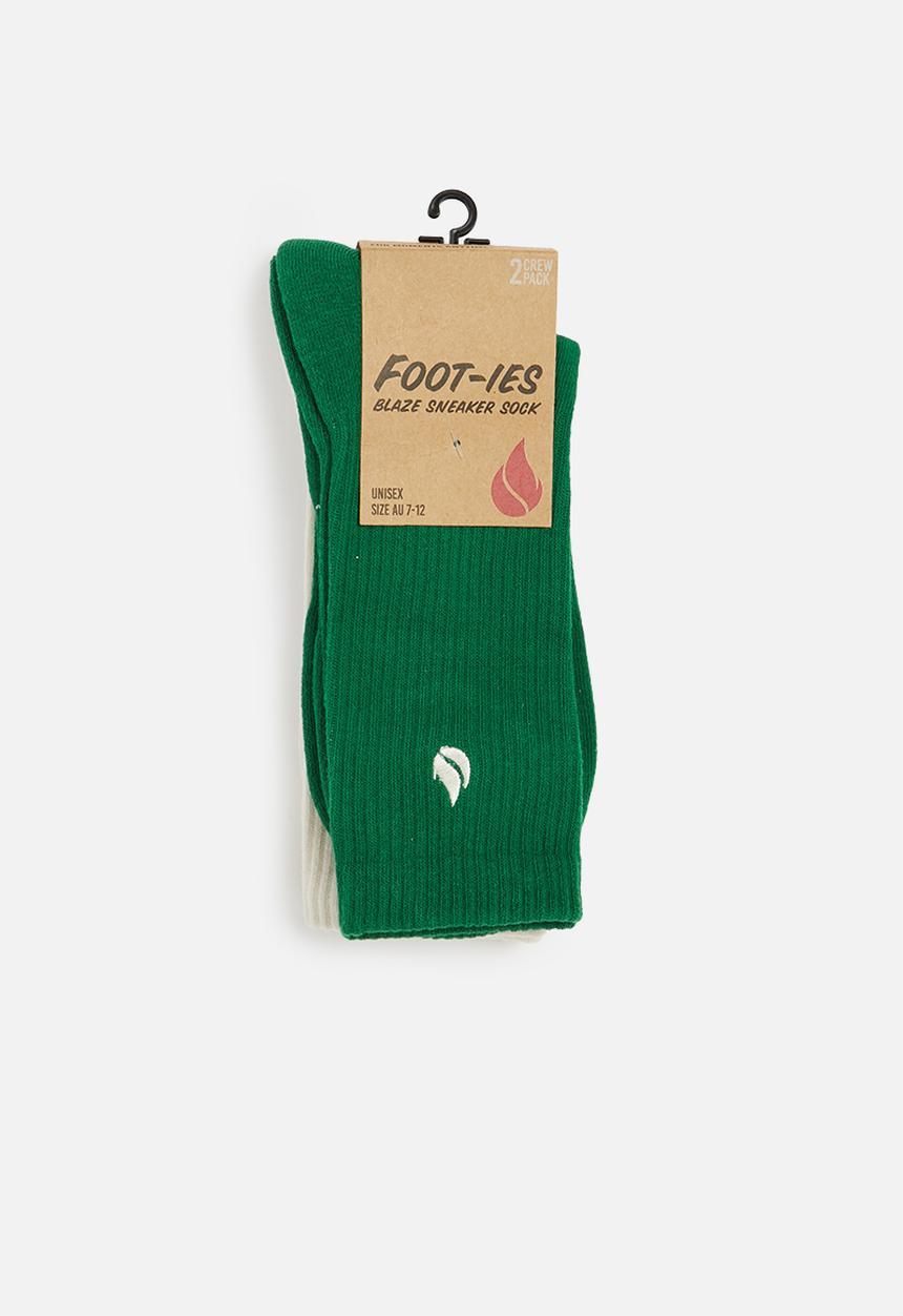 Foot-ies - Blaze 2 pack socks - sage & latte