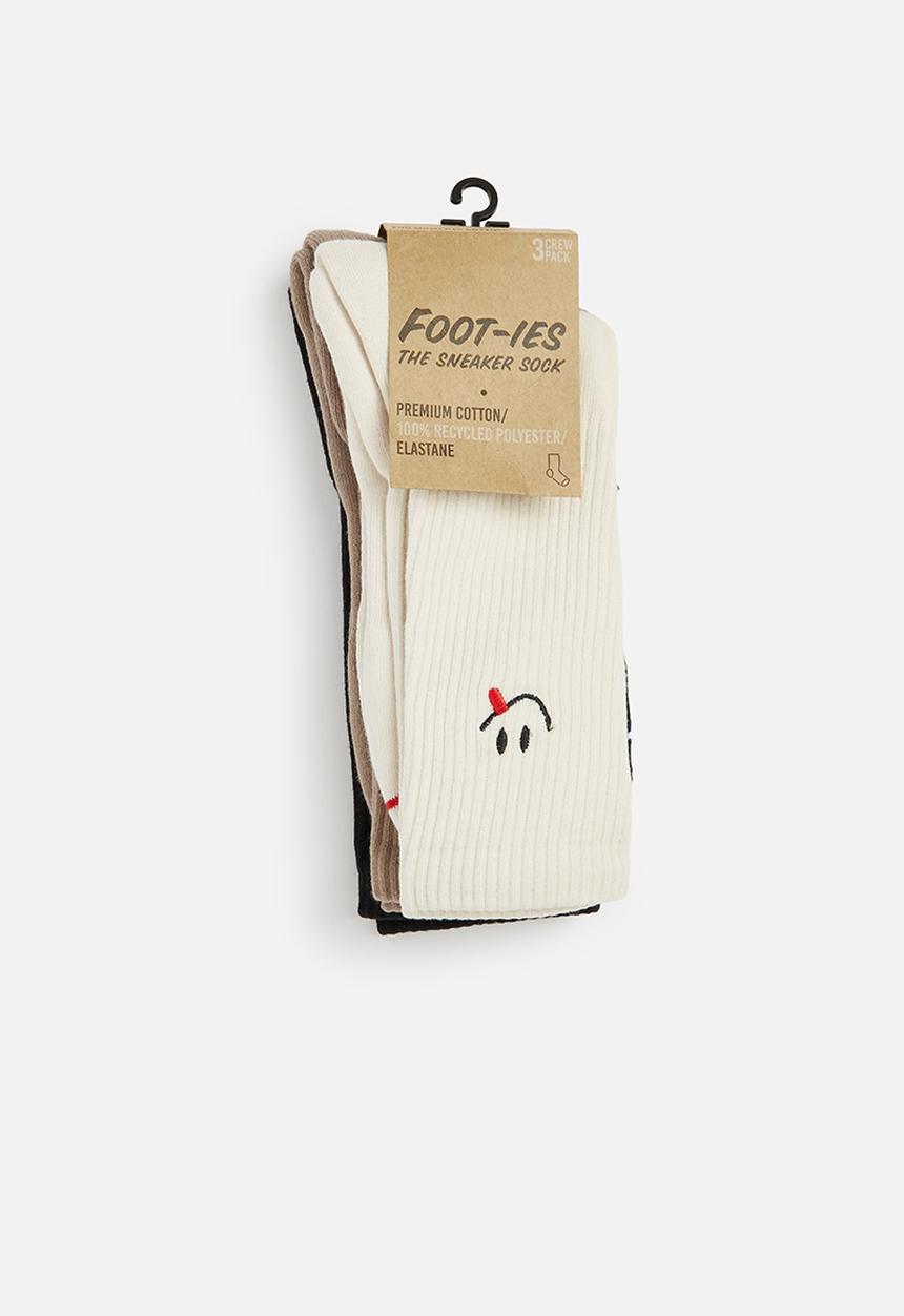 Foot-ies - Faces 3 pack socks - multi
