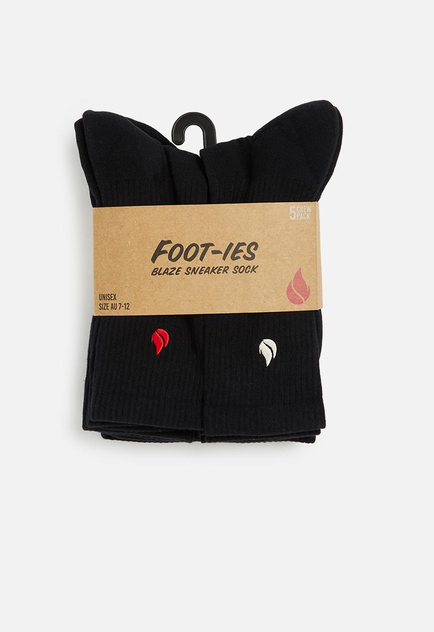 Foot-ies - Blaze 5 pack sneaker socks - black