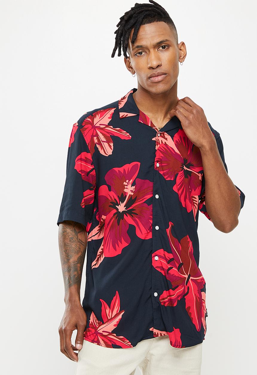 Only & Sons - Onsdan life reg ss aop viscose shirtnoos - rococco red