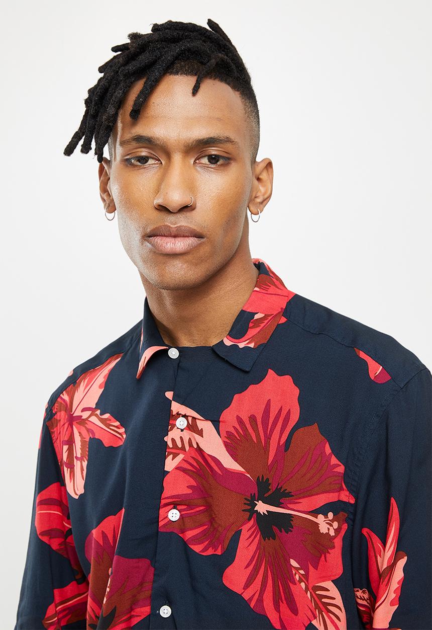 Only & Sons - Onsdan life reg ss aop viscose shirtnoos - rococco red