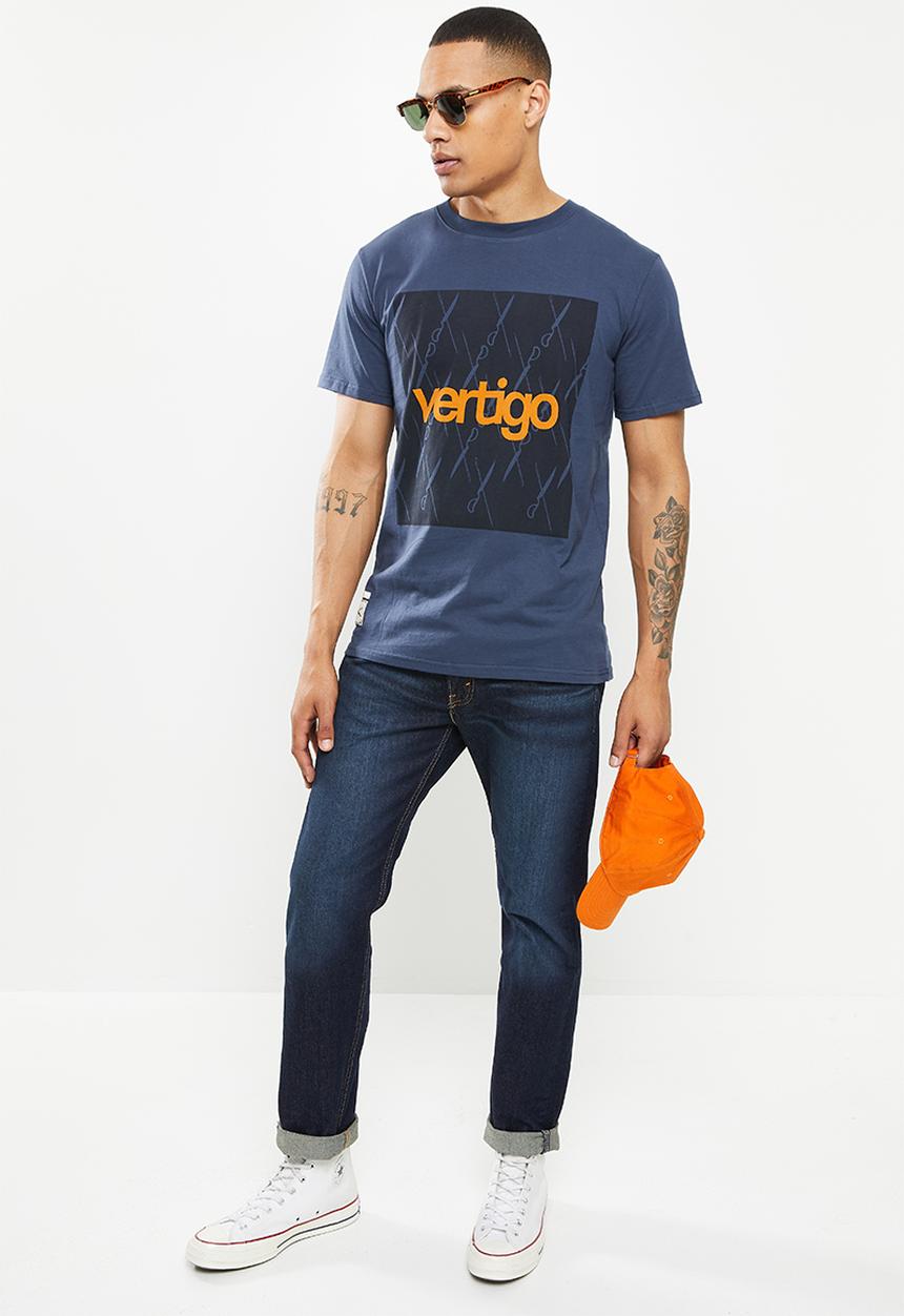 Vertigo - Vertigo graphic printed crew tee - mood indigo