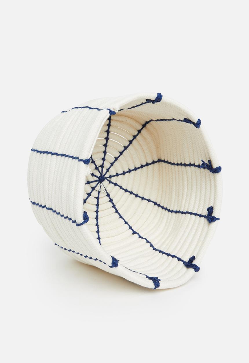Sixth Floor - Cotton rope storage basket set of 3 – blue stripe
