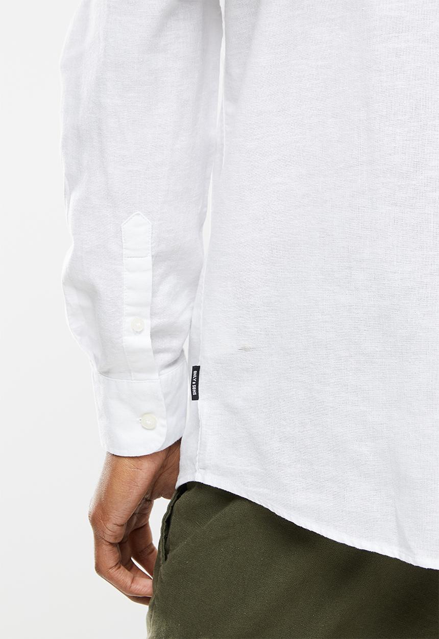 Only & Sons - Onscaiden ls solid linen mao shirt noos - white