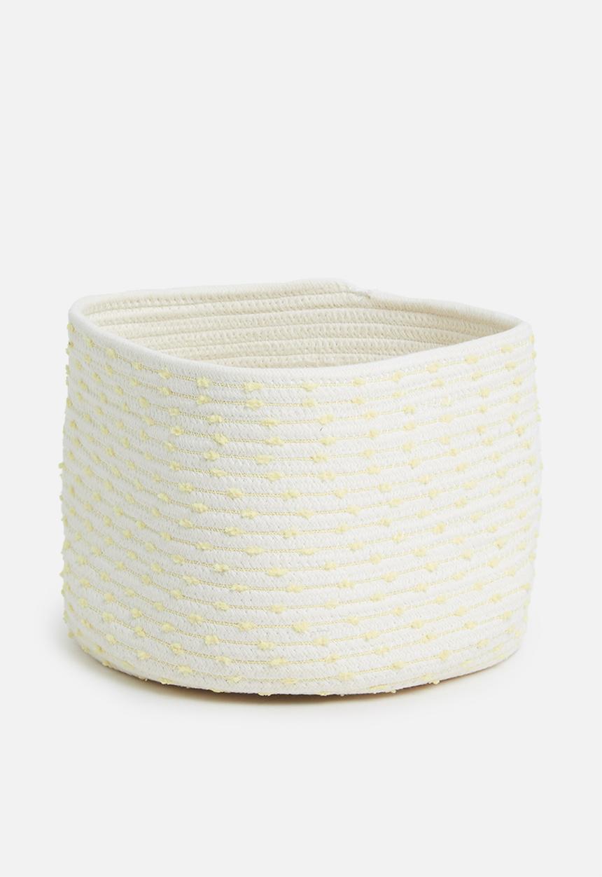 Sixth Floor - Cotton rope storage basket – dotty yellow