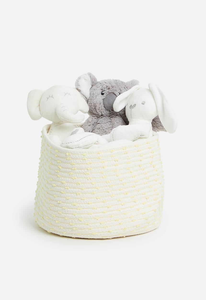 Sixth Floor - Cotton rope storage basket – dotty yellow