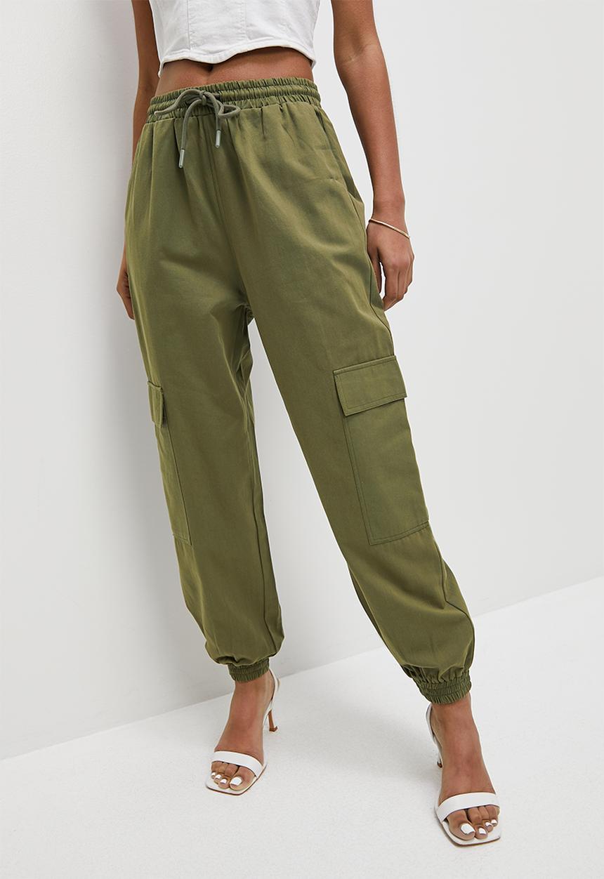 Superbalist - Mid rise wide leg - olive