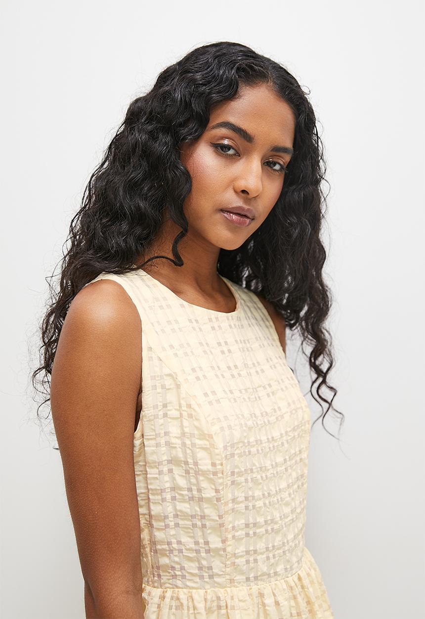 Superbalist - Fit & flare gingham dress - yellow 
