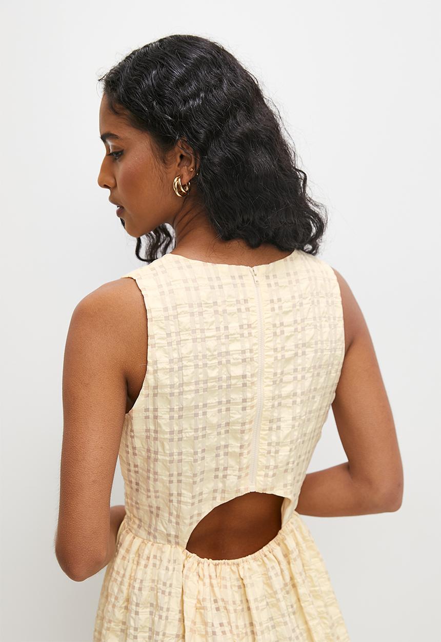 Superbalist - Fit & flare gingham dress - yellow 