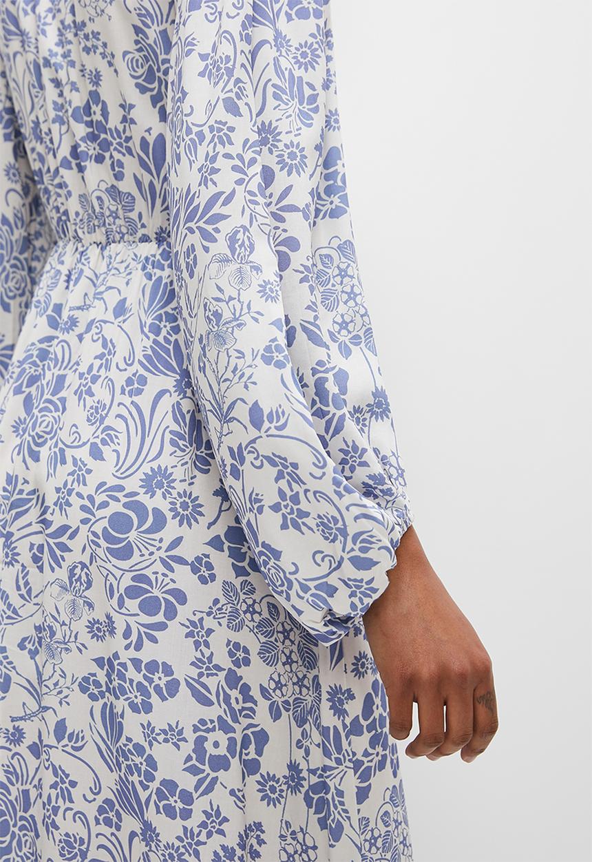 edit - Soft femme boho a-line midi - blue soft floral