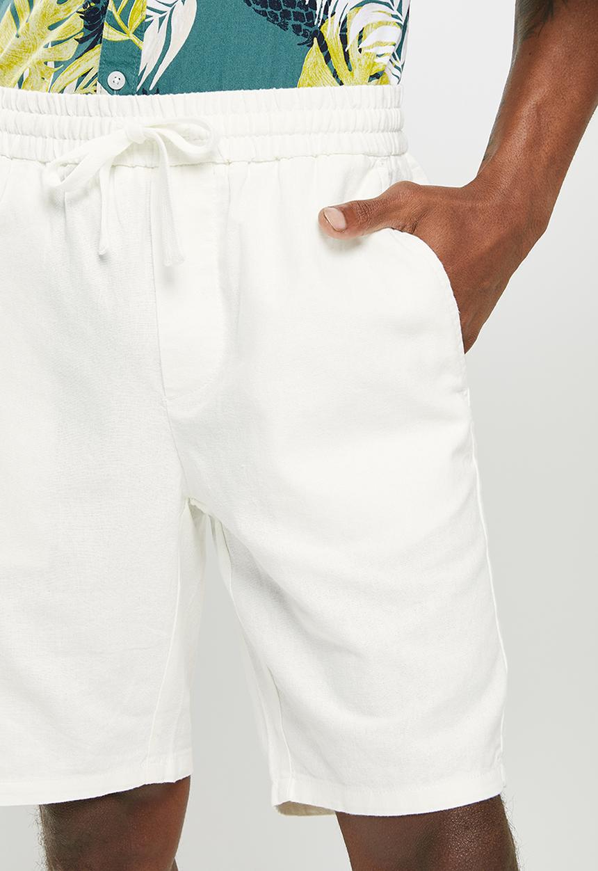 Only & Sons - Onslinus shorts linen mix gw  - bright white