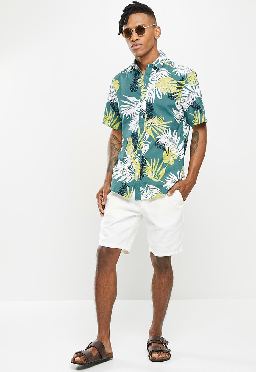 Only & Sons - Onslinus shorts linen mix gw  - bright white