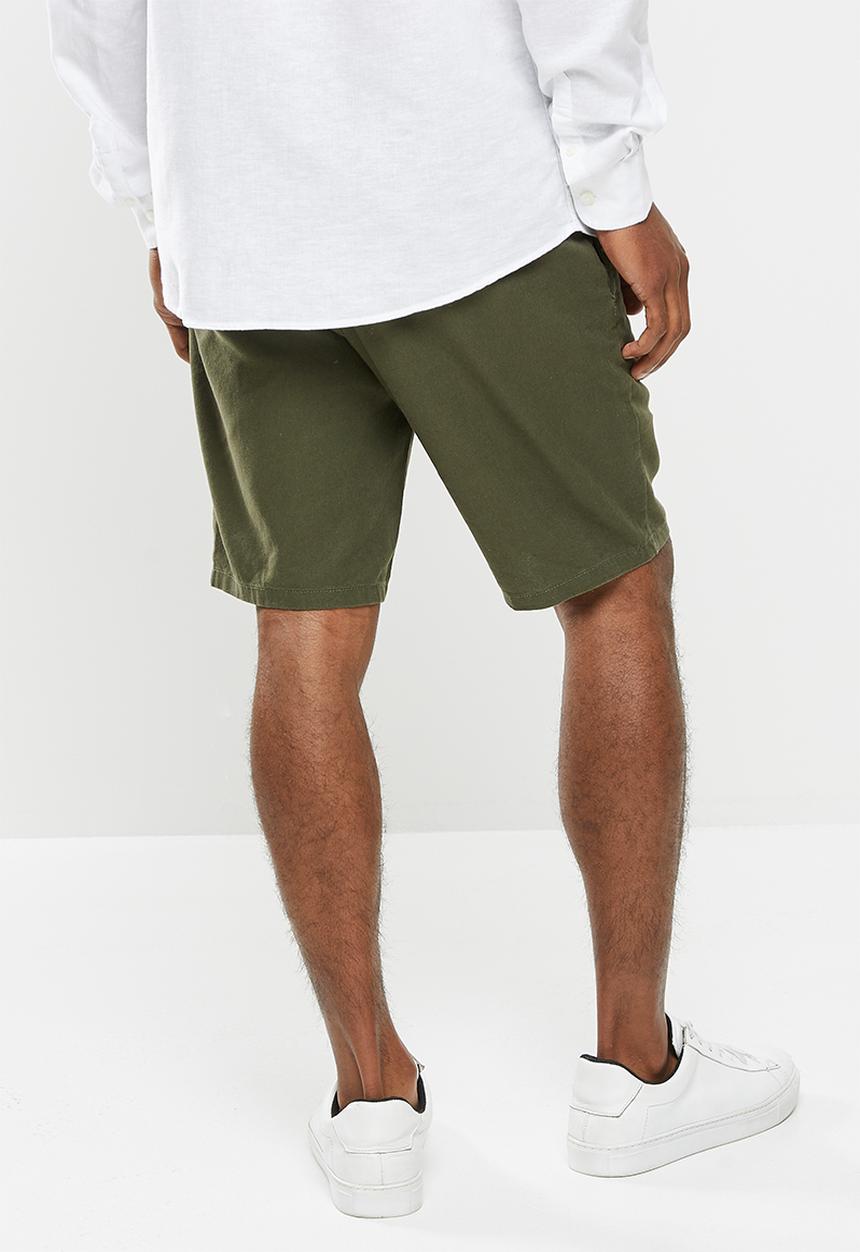 Only & Sons - Onslinus shorts linen mix gw - olive night