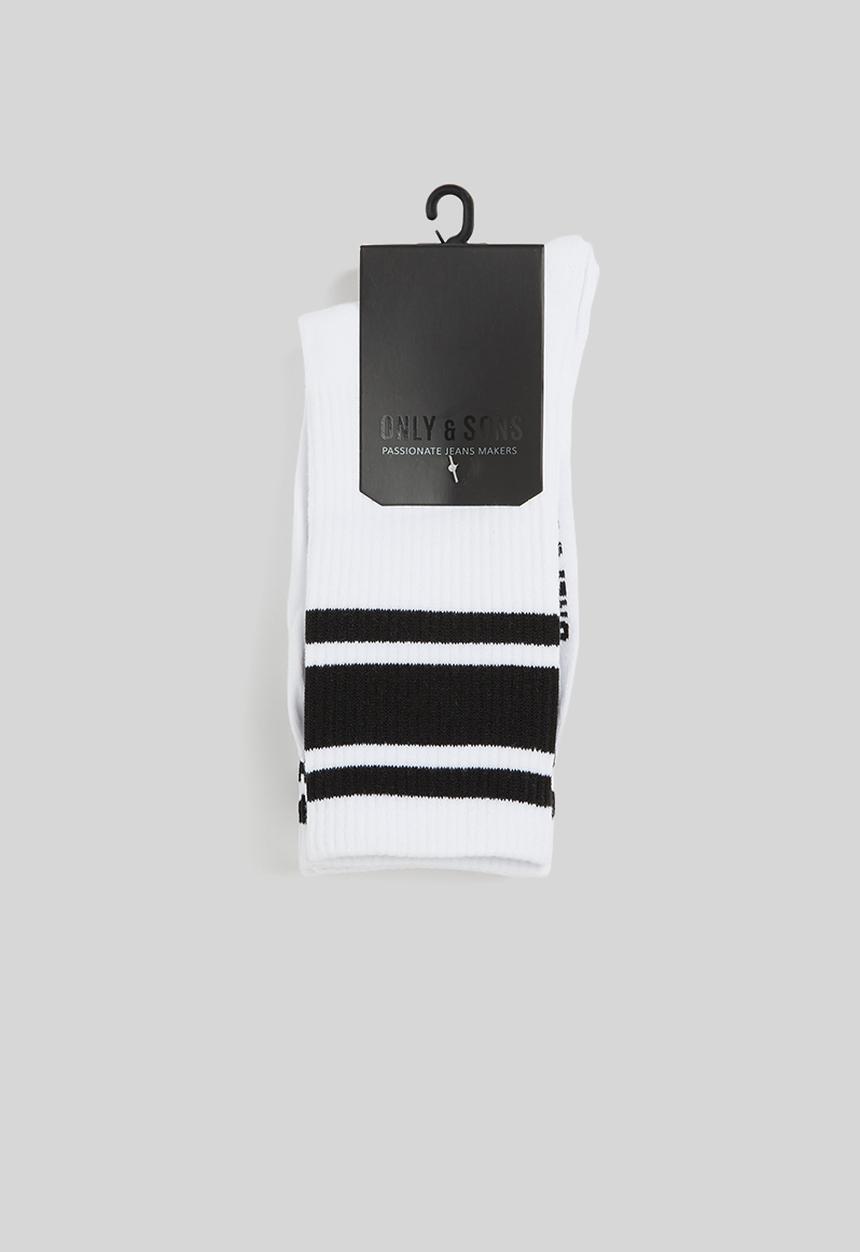 Only & Sons - Onsperson stripe 3-pack tennis sock - white