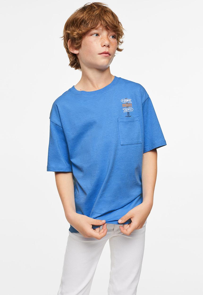 MANGO - T-shirt sign - blue