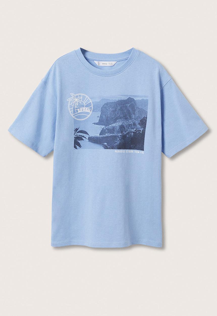 MANGO - T-shirt water - blue