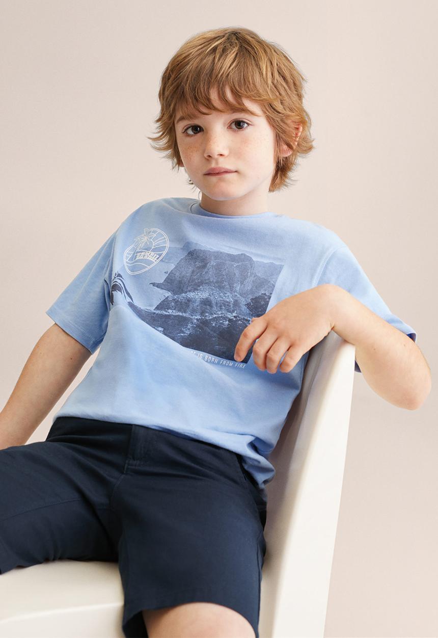 MANGO - T-shirt water - blue
