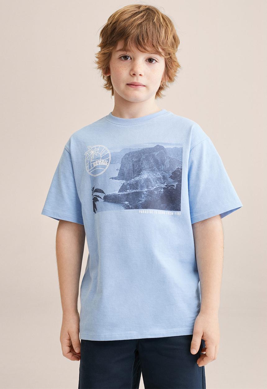 MANGO - T-shirt water - blue