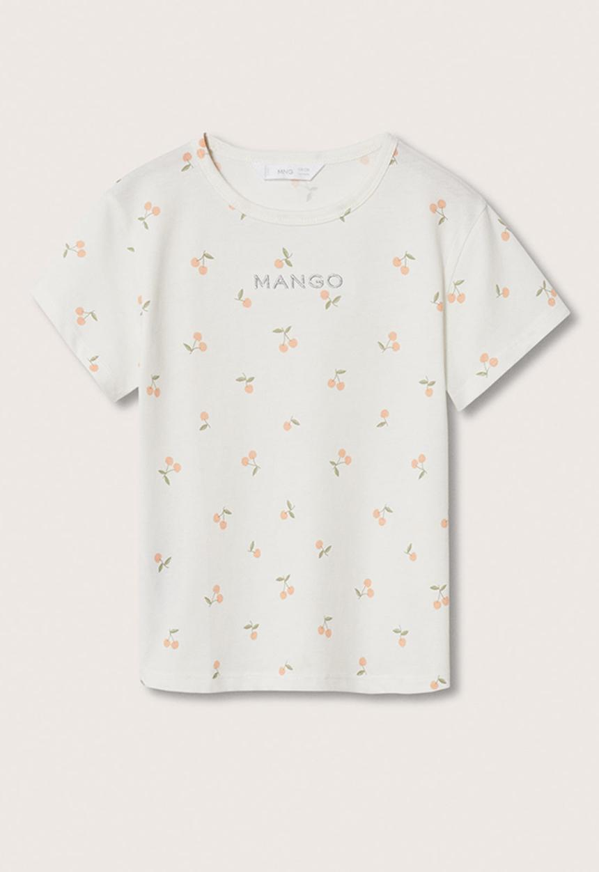 MANGO - Cherries short sleeve tee - white