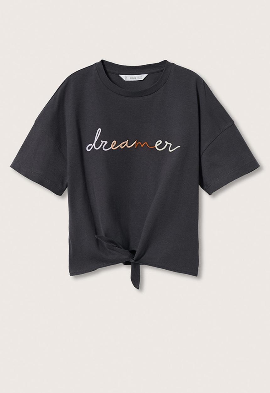 MANGO - T-shirt dreamer - charcoal