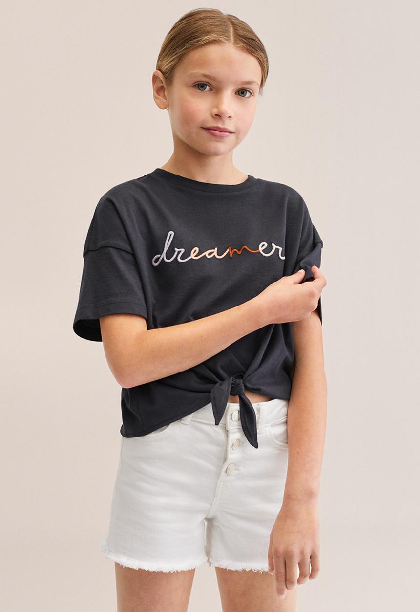 MANGO - T-shirt dreamer - charcoal