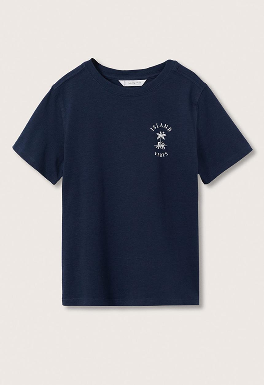 MANGO - T-shirt island - navy