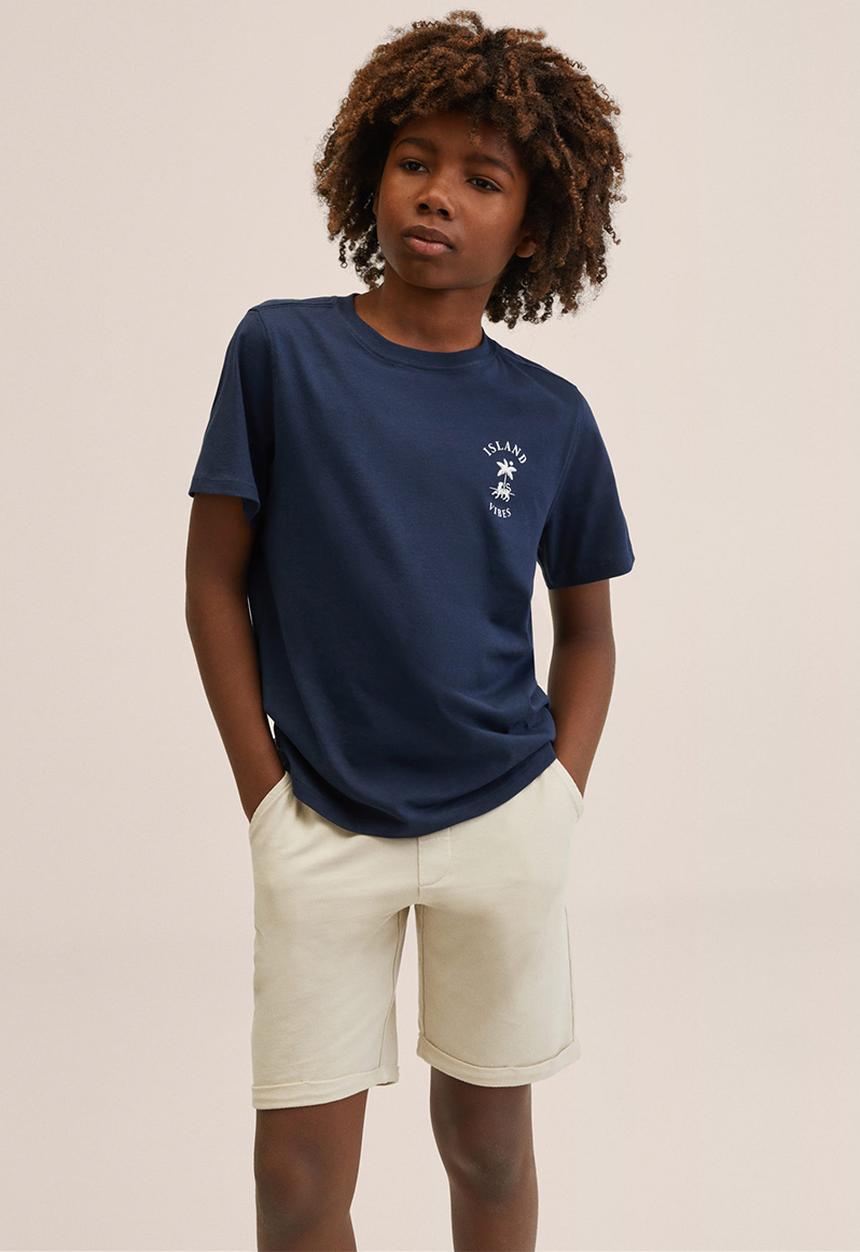 MANGO - T-shirt island - navy