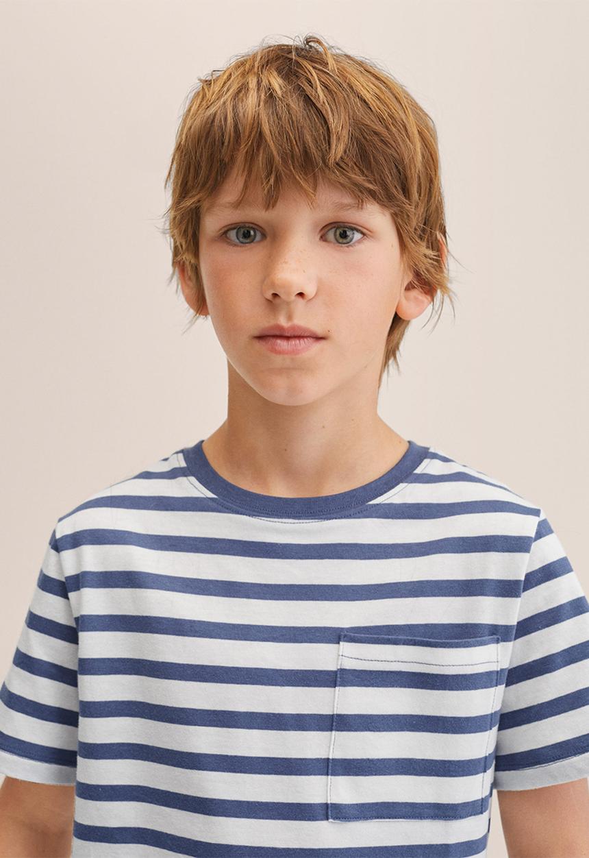MANGO - T-shirt bande2 - blue