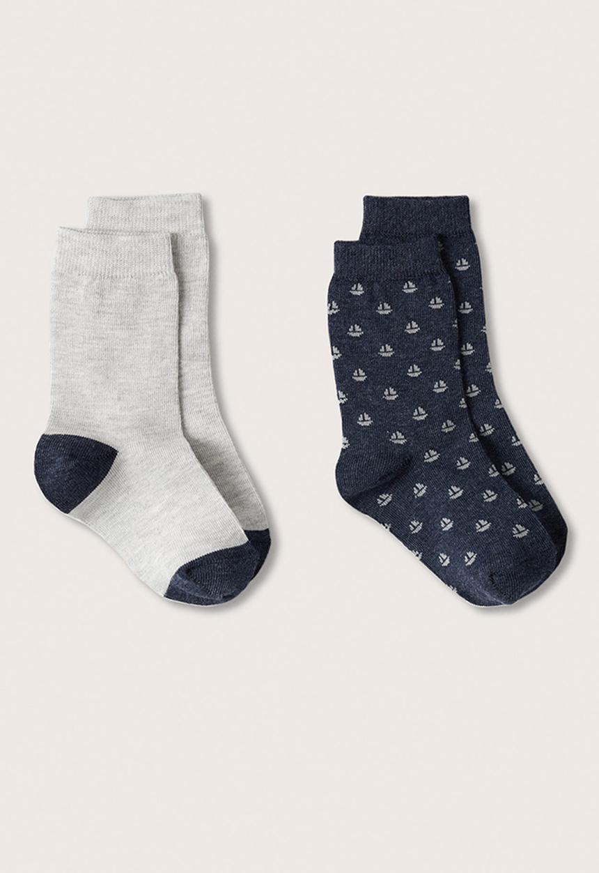 MANGO - Socks boats - navy & grey