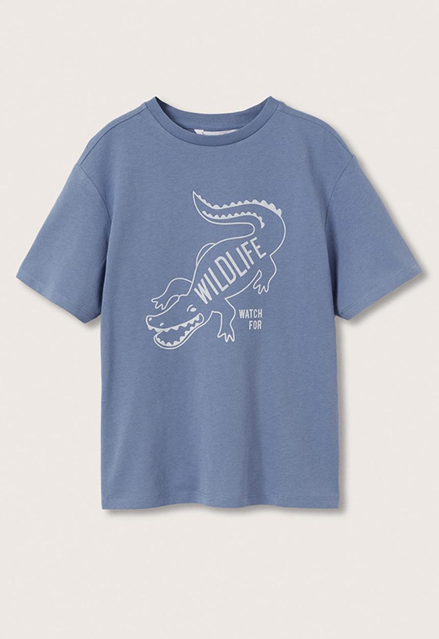 MANGO - T-shirt drilo - light blue