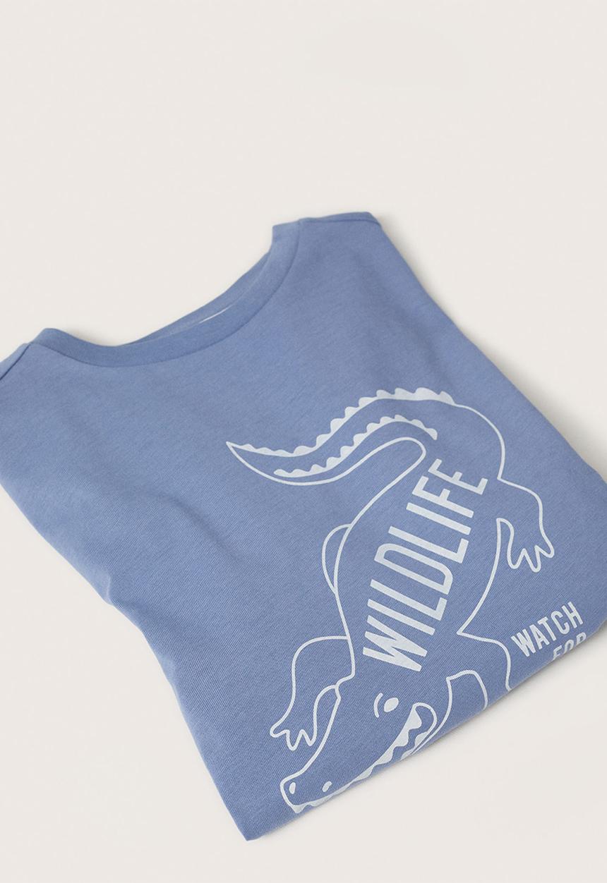 MANGO - T-shirt drilo - light blue