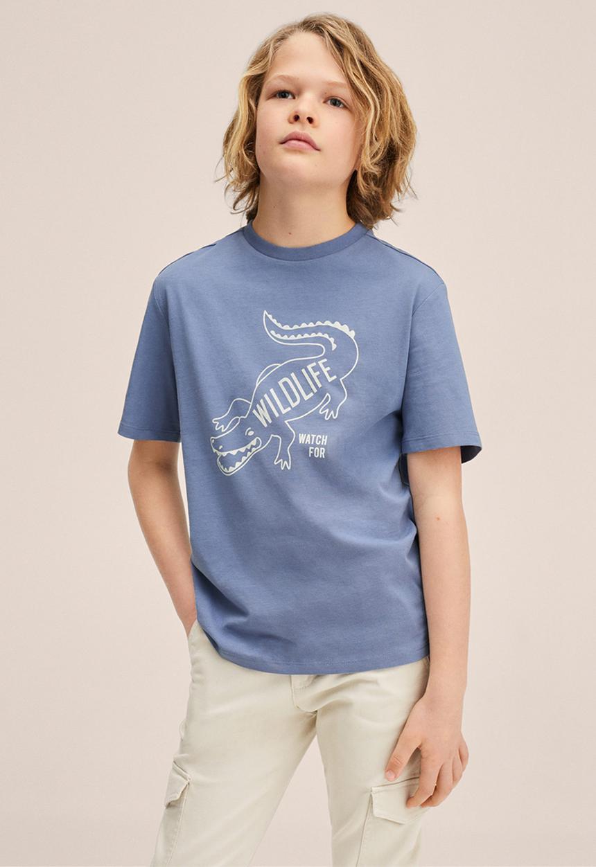 MANGO - T-shirt drilo - light blue