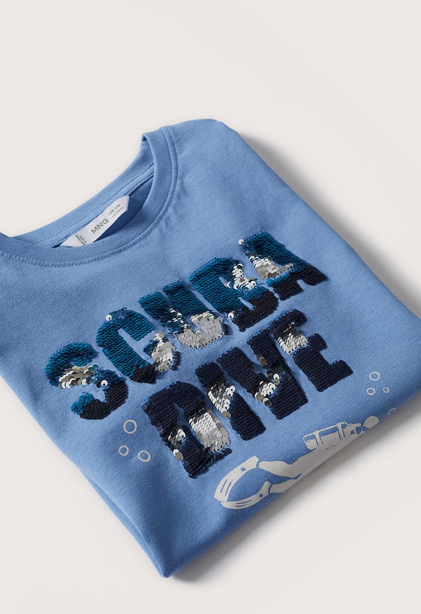 MANGO - T-shirt lente - blue