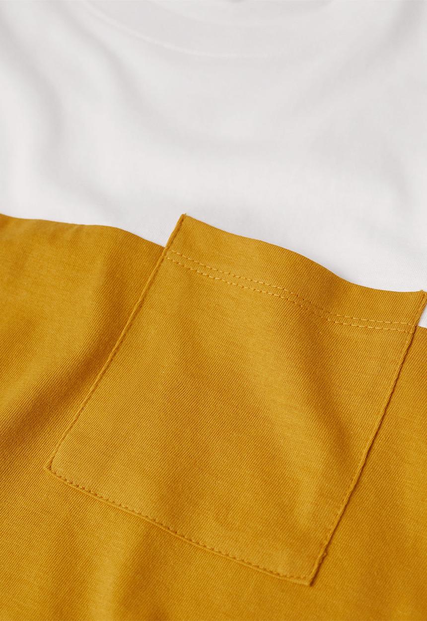 MANGO - T-shirt block - yellow